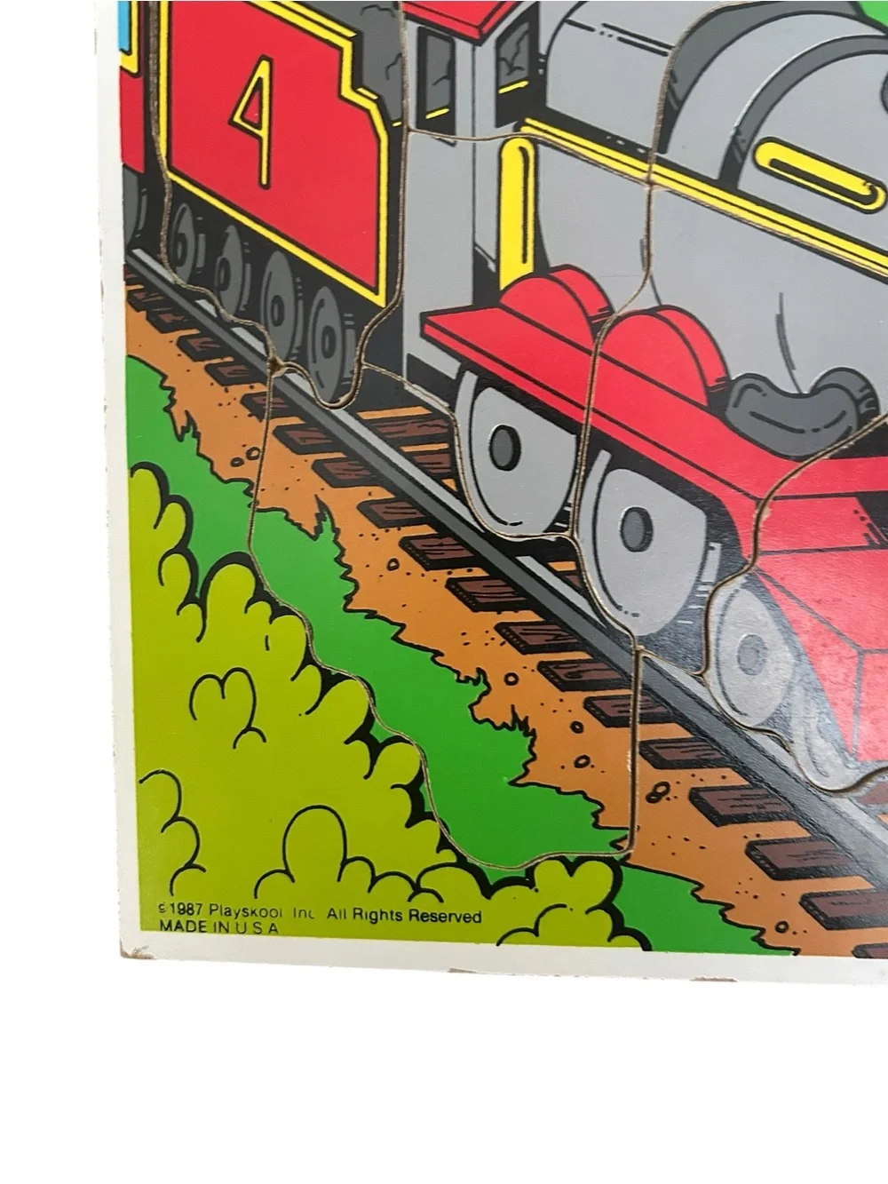 Vintage Playskool Wooden Puzzles Lot Of 3 Trains And Animals